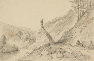 Entrance to second Hutt Gorge, Upper Hutt av William Swainson