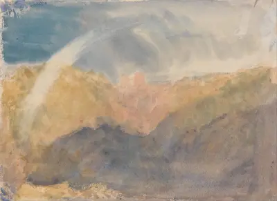 Crichton Castle (Mountainous Landscape with a Rainbow) av Joseph Mallord William Turner
