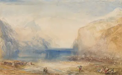 Fluelen – ráno (pohled k jezeru), Joseph Mallord William Turner