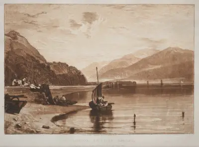 Inverary Pier, Lock Fyne, Morning av Joseph Mallord William Turner