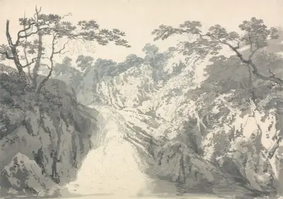 Landscape with Waterfall av Joseph Mallord William Turner