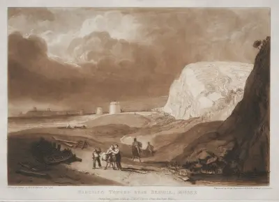 Martello Towers, near Bexhill, Sussex av Joseph Mallord William Turner