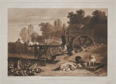Podwórze z kogutem, Joseph Mallord William Turner