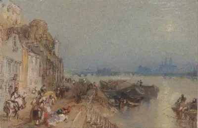 Tours: Sunset- Looking Backwards av Joseph Mallord William Turner