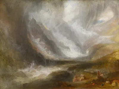 Valley of Aosta; Snowstorm, Avalanche, and Thunderstorm av Joseph Mallord William Turner