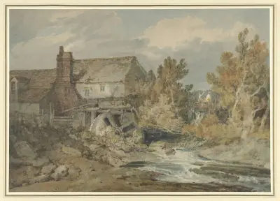 Watermill near a Flowing Brook av Joseph Mallord William Turner
