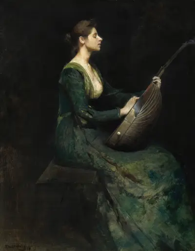 Dáma s loutnou, Thomas Wilmer Dewing