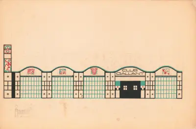 Design drawings for Club Gallant project, New York, NY.] [Study for Club Gallant exterior av Winold Reiss