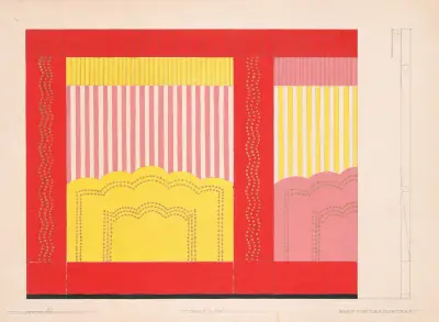 Design for unidentified restaurant, possibly Dunhall’s Restaurant, New York, NY.] [Wall treatment, sketch 2 av Winold Reiss