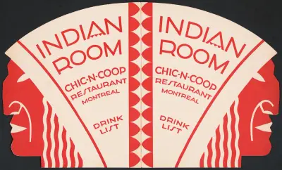 Designs for Indian Room, Chic-n-Coop Restaurant, Montreal, Canada av Winold Reiss