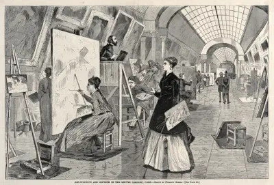Art Students and Copyists in the Louvre Gallery, Paris av Winslow Homer