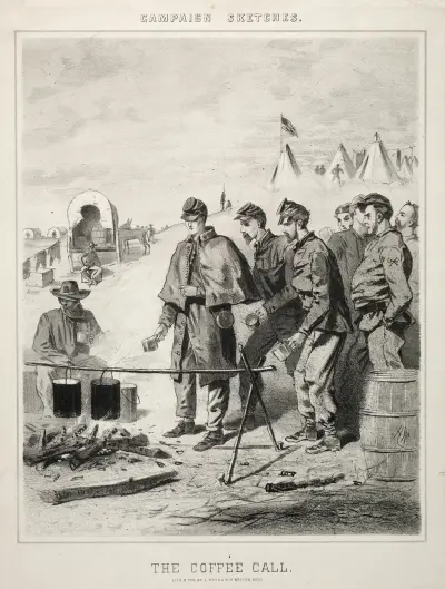 Polní náčrty; Kávový povel, Winslow Homer