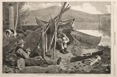 Camping in den Adirondack-Bergen von Winslow Homer