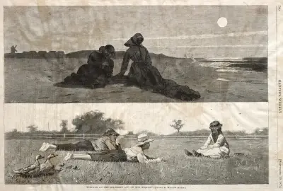 Flirt na plaży i na łące, Winslow Homer