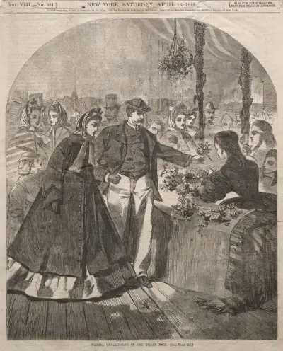 Květinové oddělení na velkém veletrhu, Winslow Homer
