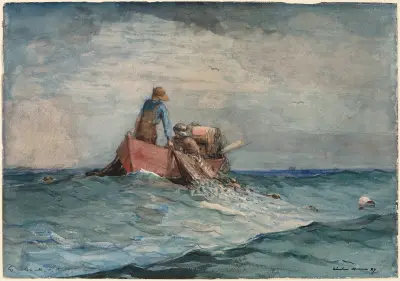 Vytahování sítí, Winslow Homer