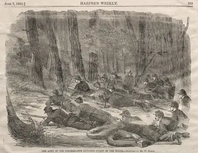 Armáda Potomaku – Naše předsunutá hlídka v lese, Winslow Homer