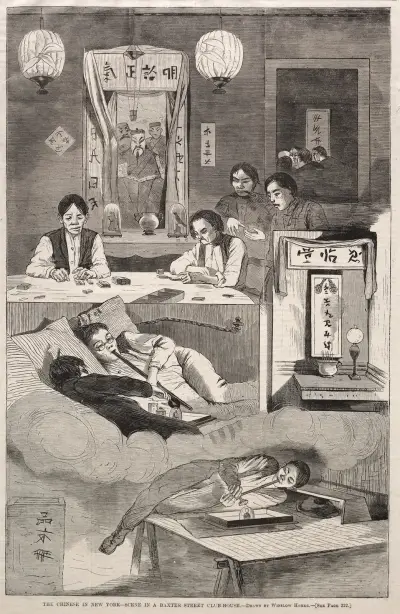 Die Chinesen in New York – Szene in einem Klubhaus in der Baxter Street von Winslow Homer