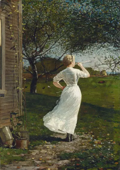 Večeře na moři (Troubení na hornu u moře), 1870 – Nr. 1, Winslow Homer