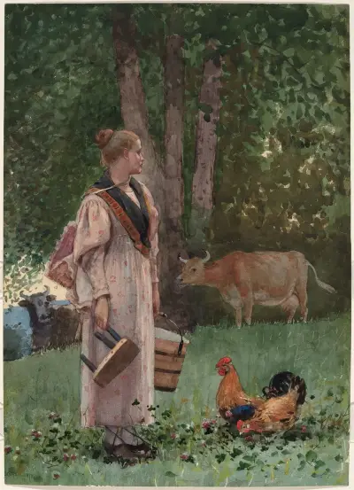 The Milk Maid av Winslow Homer