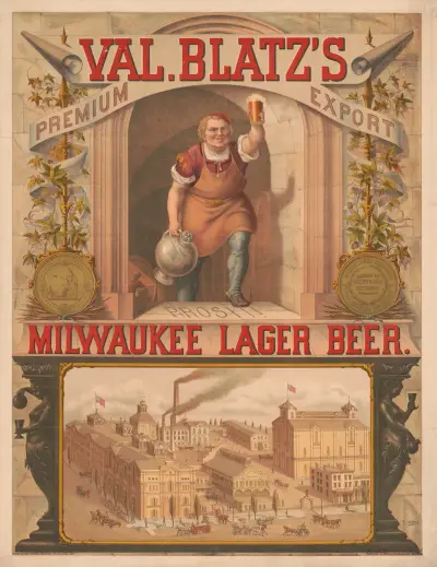 Val. Blatz’s premium export, Milwaukee lager beer, 1879 – Nr. 1, Wittemann Bros.