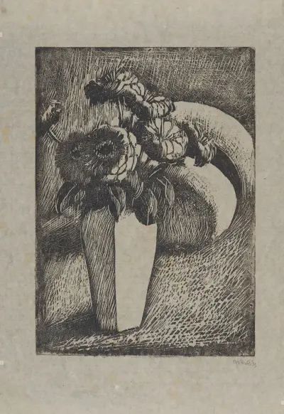 Kwiaty w wazonie av Wojciech Weiss