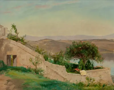 Lake Albano from Castle Gandolfi, Italy, Worthington Whittredge