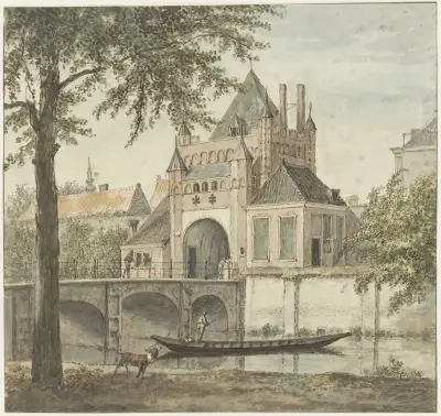 Grote Houtpoort van de zuidoostzijde av Wybrand Hendriks
