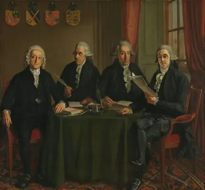 The Four Chief Commissioners of the Amsterdam Harbor Works av Wybrand Hendriks