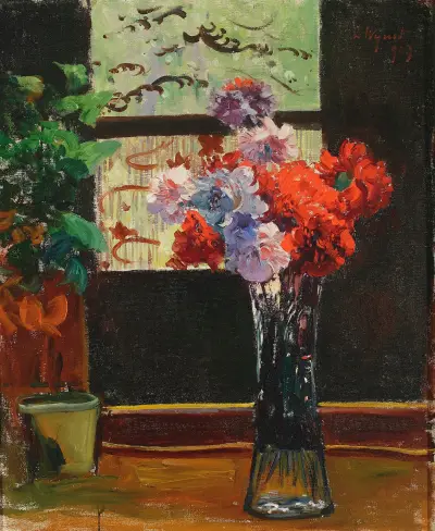 Flowers in a vase av Leon Wyczółkowski