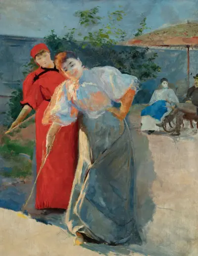 Playing croquet (from 1892 until 1895) von Leon Wyczółkowski