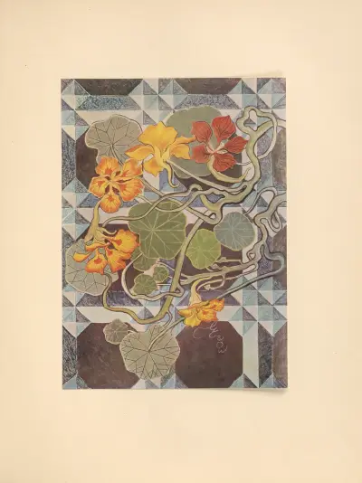 Nasturcje, projekt do polichromii, Stanisław Wyspiański