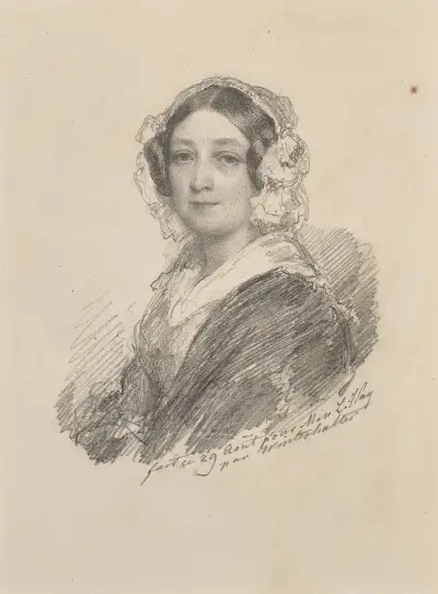 Portrait de Madame Louise Hay, Baronne Gudin av Franz Xaver Winterhalter