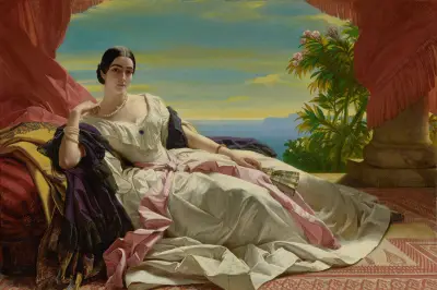 Portrait of Leonilla, Princess of Sayn-Wittgenstein-Sayn av Franz Xaver Winterhalter