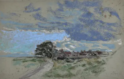 Vue du Hameau de Sallenelles, Normandie av Ker-Xavier Roussel