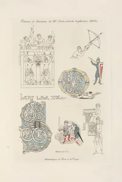 Costumes et ornemens du XIIe. siècle, extraits de plusieurs bibles. av Nicolas Xavier Willemin