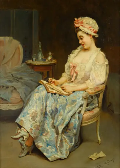 A moment of reflection av Raimundo de Madrazo y Garreta