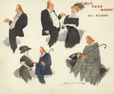 Gabriel Signoret et Gabrielle Réjane dans ‘Qui perd gagne’ de Pierre Veber, Yves Marevéry