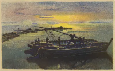 Barges on the Vistula von Zofia Stankiewicz