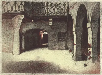 Fukier’s town house yard, 1922 von Zofia Stankiewicz