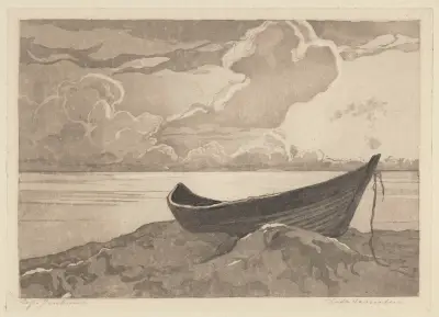 Lonely Boat (Jastarnia) von Zofia Stankiewicz