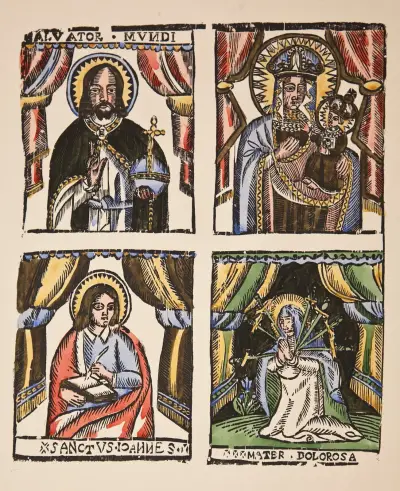 1. Salvator Mundi, 2. Černá Madona z Częstochowy, 3. Svatý Jan Evangelista, 4. Mater Dolorosa, Zygmunt Łazarski