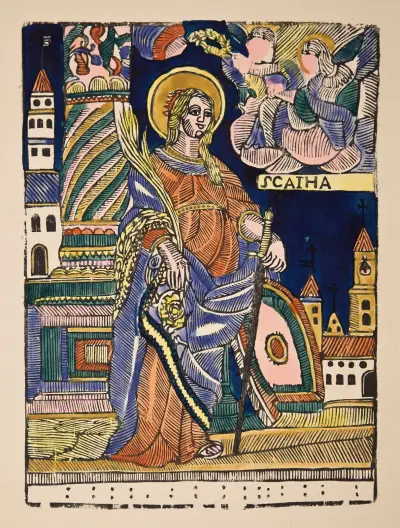 Saint Catherine of Alexandira av Zygmunt Łazarski