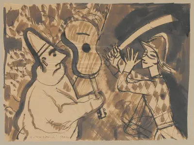 Jester and Harlequin av Zygmunt Waliszewski