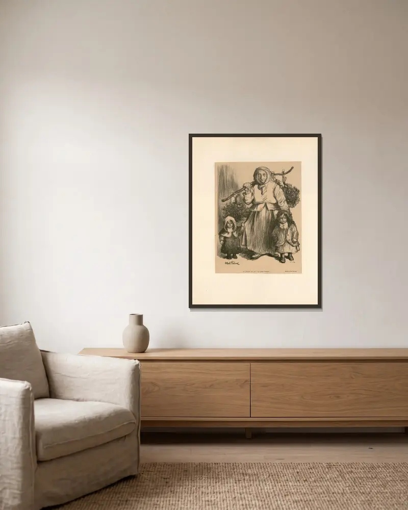 Kauft Misteln… von Abel Faivre gerahmt an einer Wand