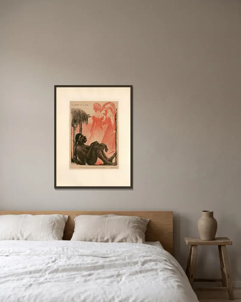 Die Modezeitung von Abel Faivre gerahmt an einer Wand