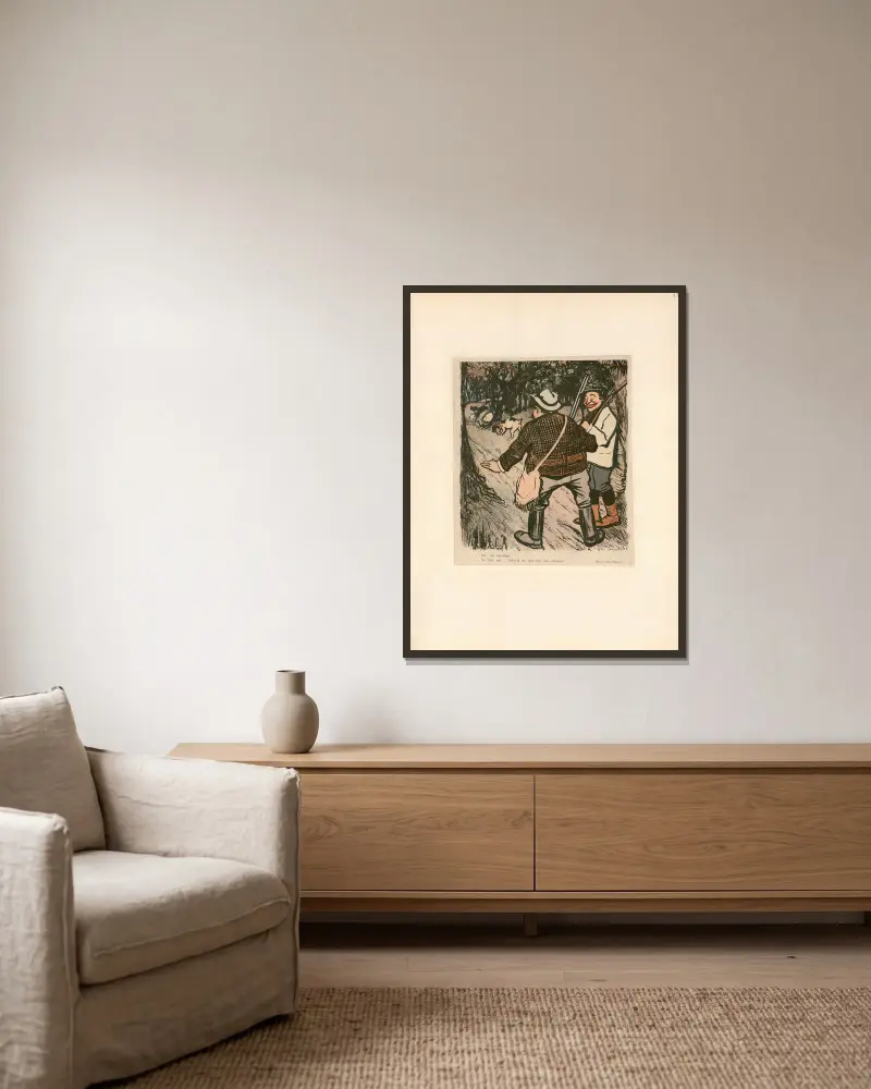 Oh! Un cul-blanc! von Abel Faivre gerahmt an einer Wand