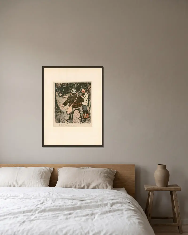Oh! Un cul-blanc! von Abel Faivre gerahmt an einer Wand