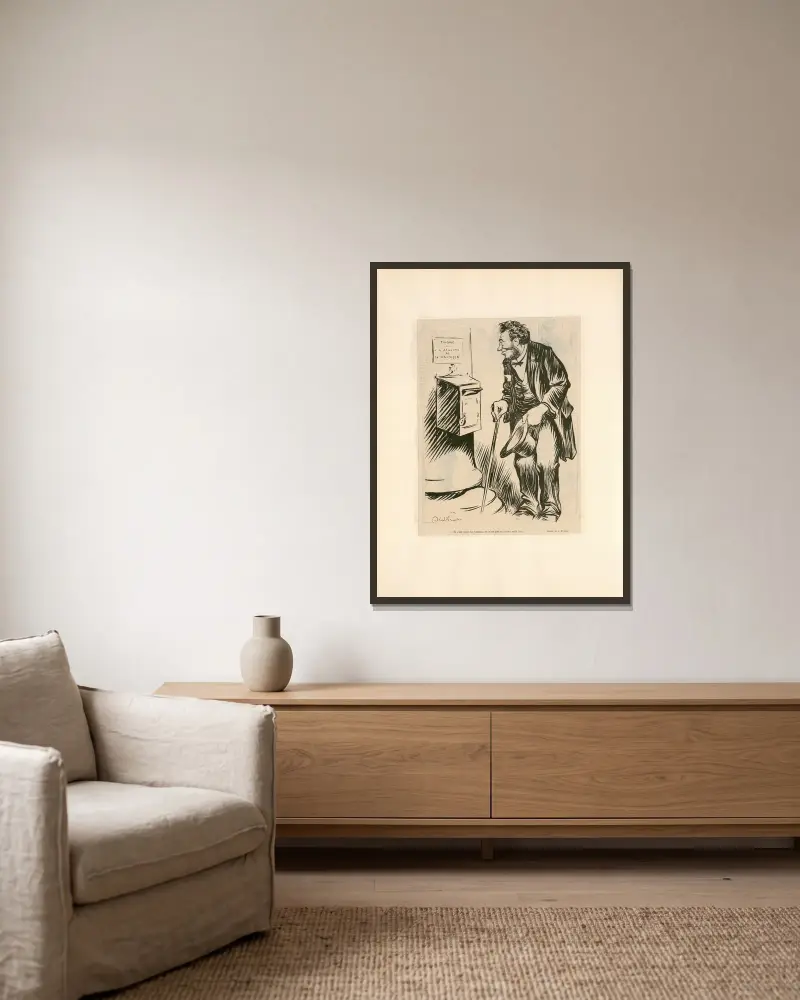 Si c’est pour les besoins … von Abel Faivre gerahmt an einer Wand