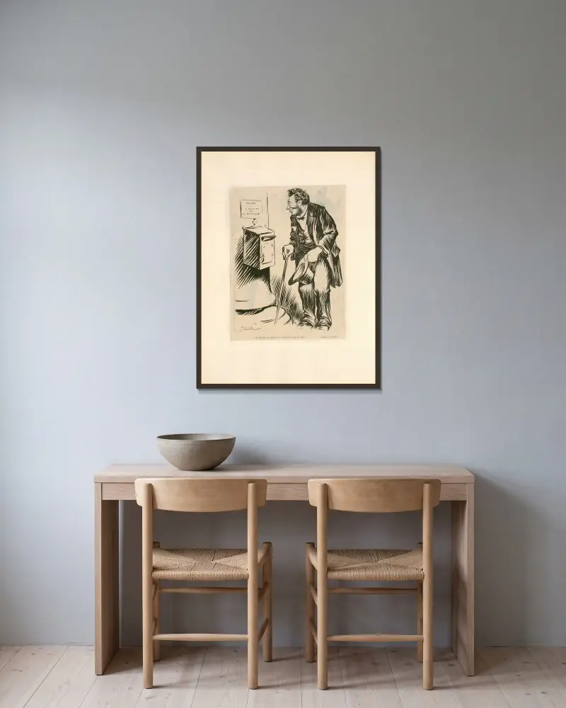 Si c’est pour les besoins … von Abel Faivre gerahmt an einer Wand